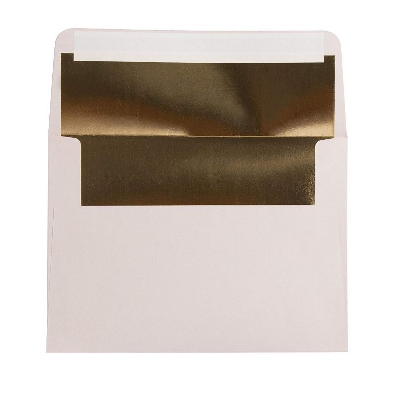 50-Pack A7 Bronze Foil Lined Envelopes for 5"x7" Announcements, Photos, Wedding Invitations, Off-White
