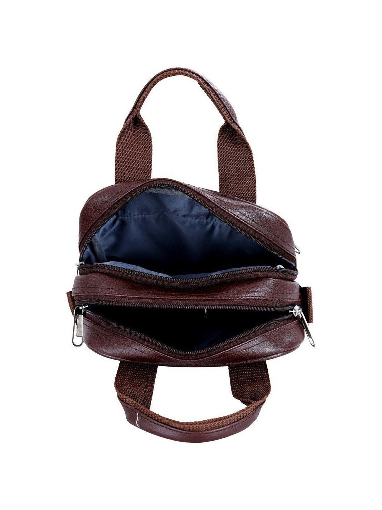 Leather World Brown Solid Medium Cross Body Bag