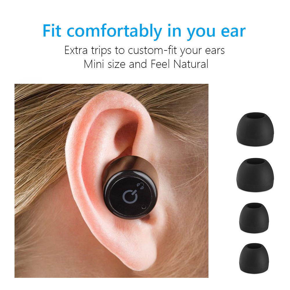 Mini Wireless Bluetooth Earbuds With Mic True Bass Twins Stereo In-Ear Earphone