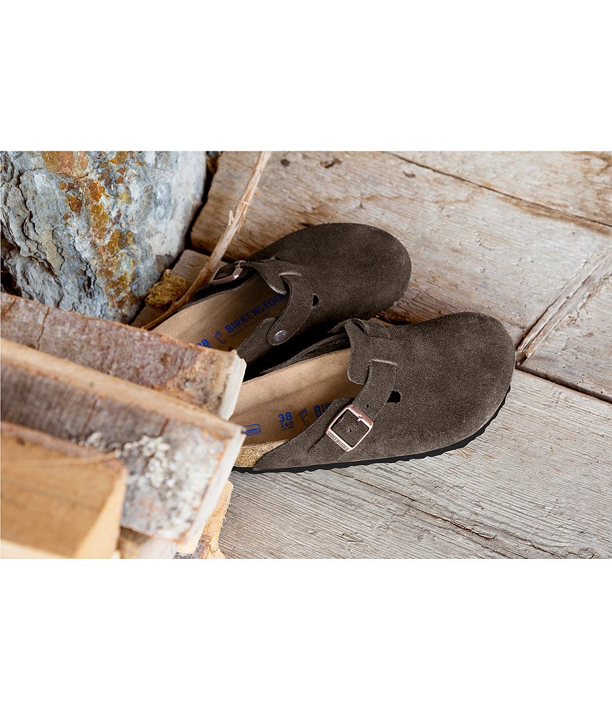 Birkenstock Men's Boston Suede Slide On Soft Footbed Clogs