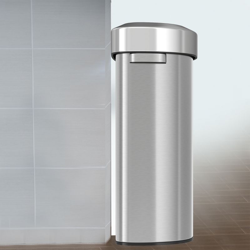 Rubbermaid 8 Quart Traditional Square Top Bedroom, Bathroom, and Office Wastebasket Trash Can, White (2 Pack)