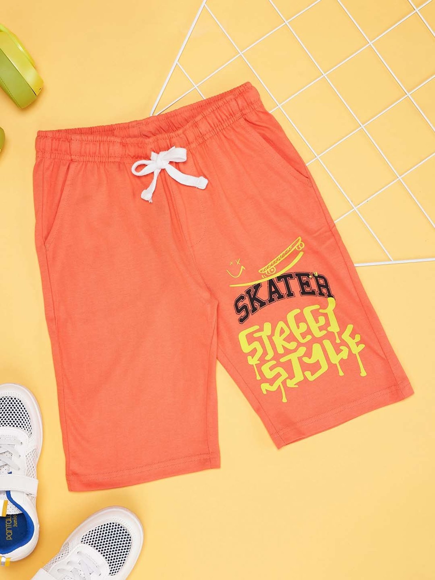 Pantaloons Junior Peach Cotton Printed Shorts