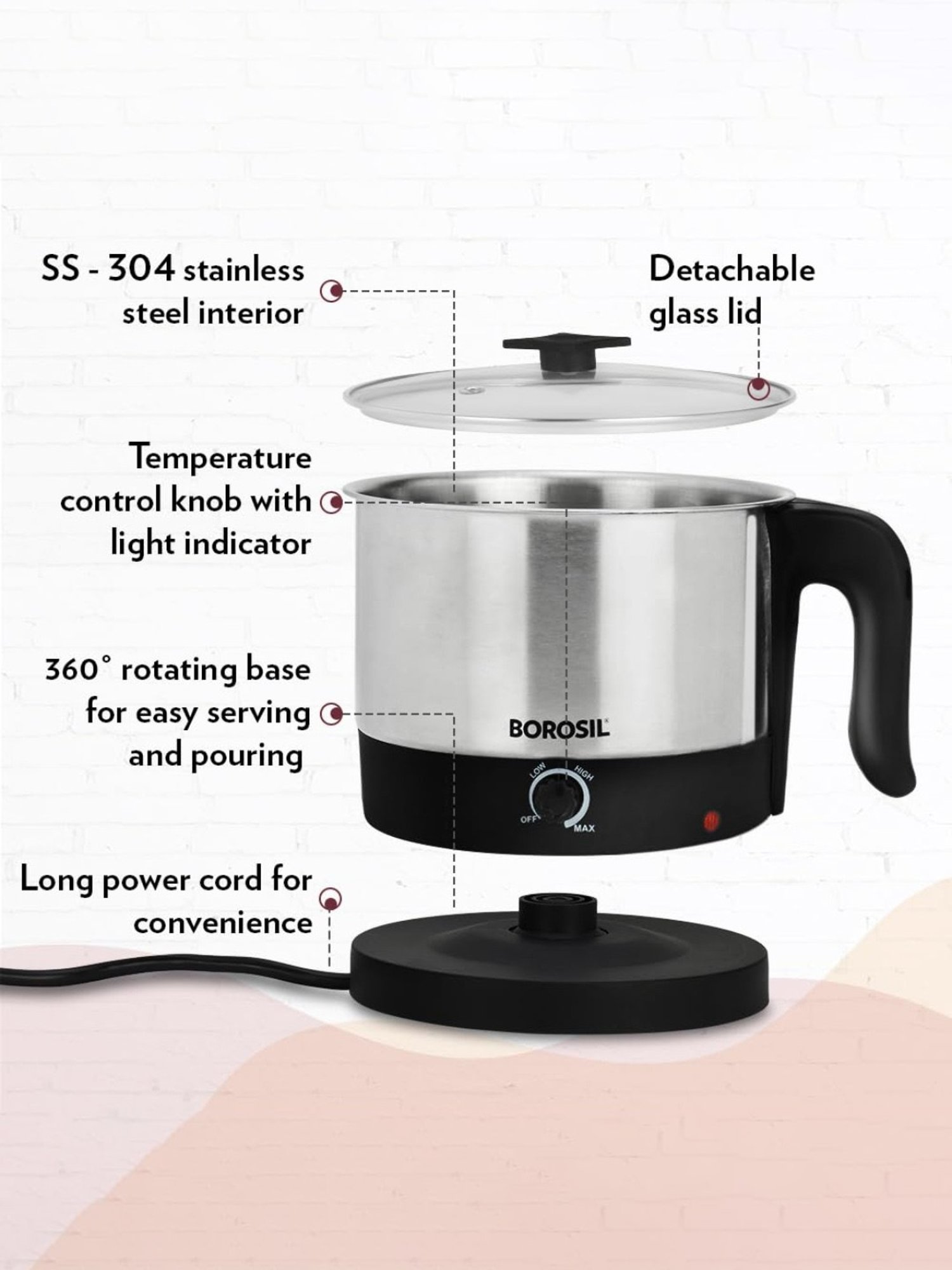 Pigeon by Stovekraft Swift Multi Cook Kettle 1.5L (Blue)