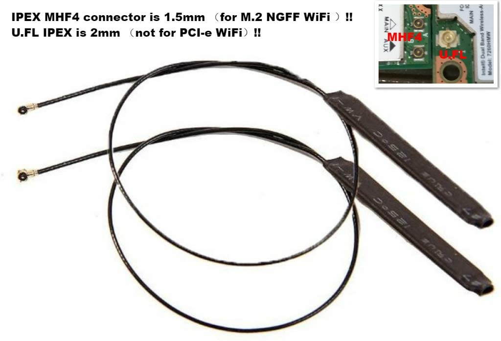 Bluetooth MHF4 IPEX 4 2.4Ghz 5Ghz 5.8G WLAN Network Adapter Internal PC WiFi Antenna for Intel 7260 8260 8265 9265 9260 9560 AX200 AX Killer M.2 MHF4 IPEX4 Wi-Fi Wireless WLAN Card Banana Pi M2 Zero