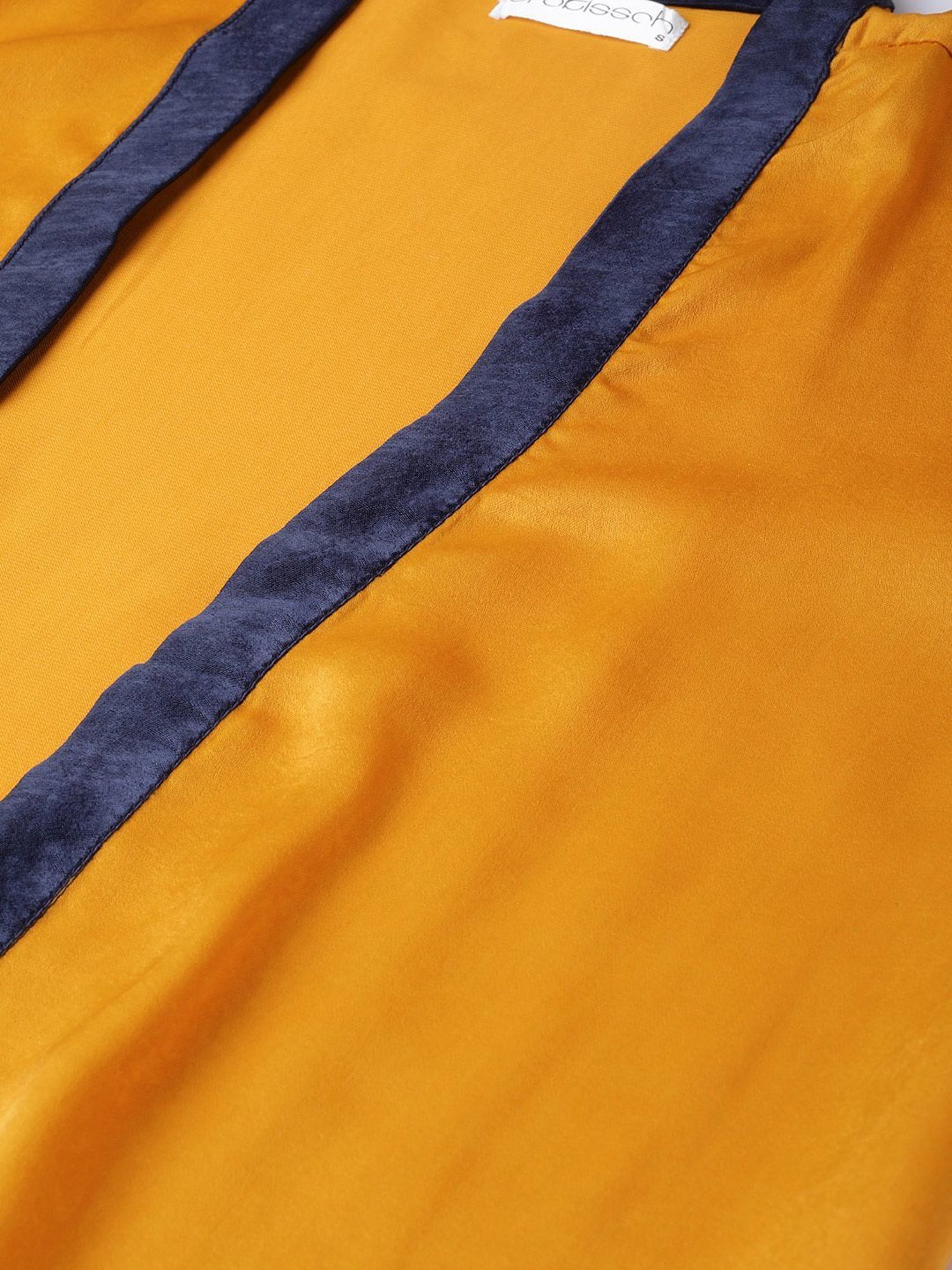 Erotissch Yellow Solid V Neck Robe