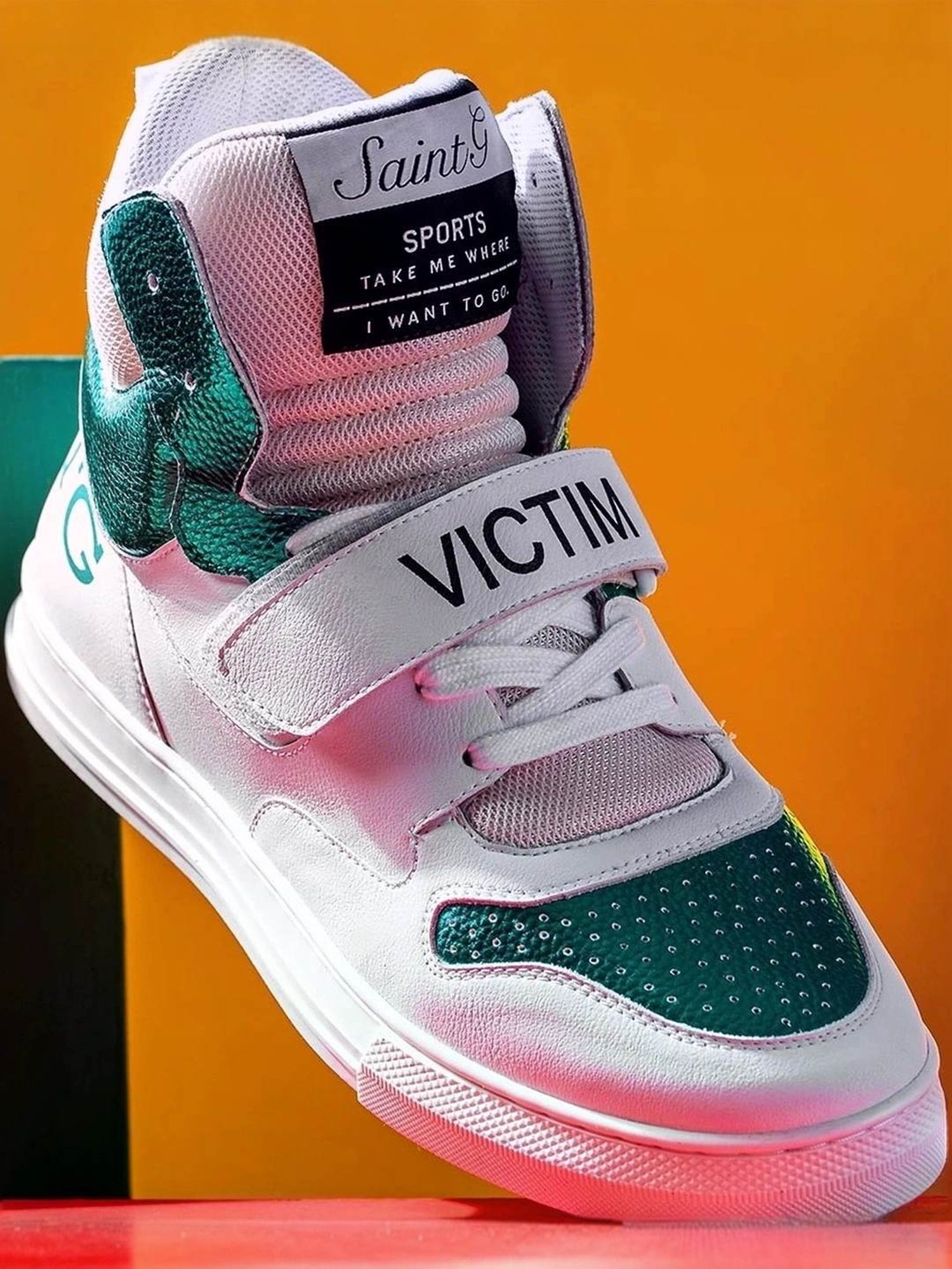 Saint G Men's Rowan Green Ankle High Sneakers