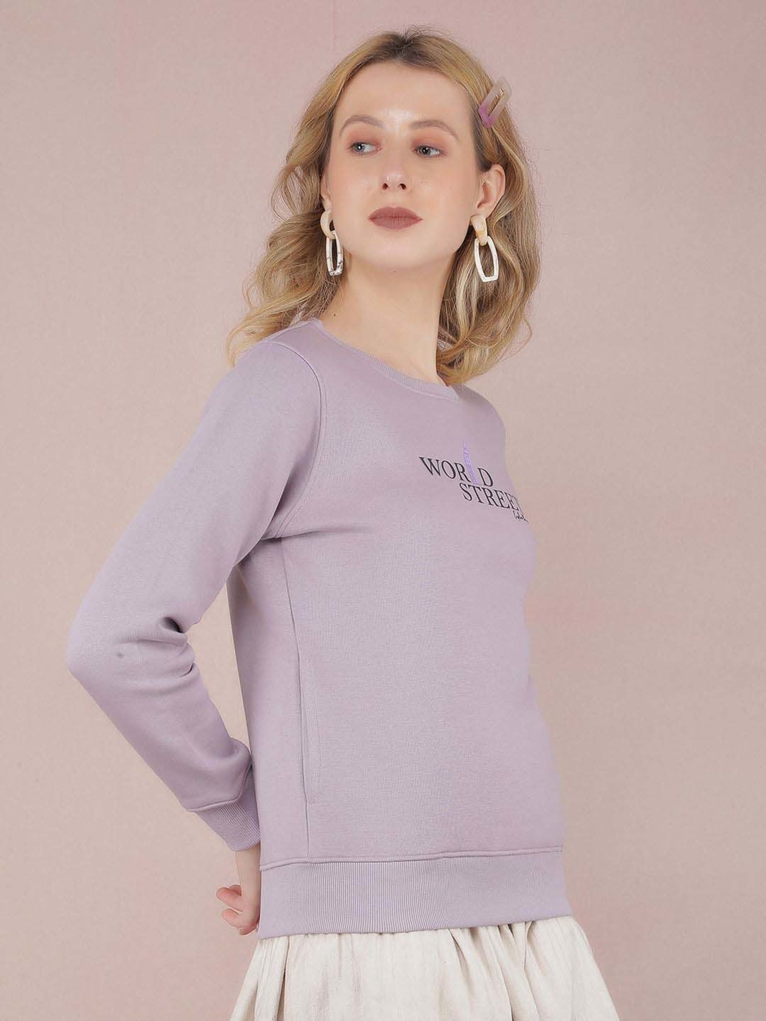 Crimsoune Club Purple Printed Sweatshirt