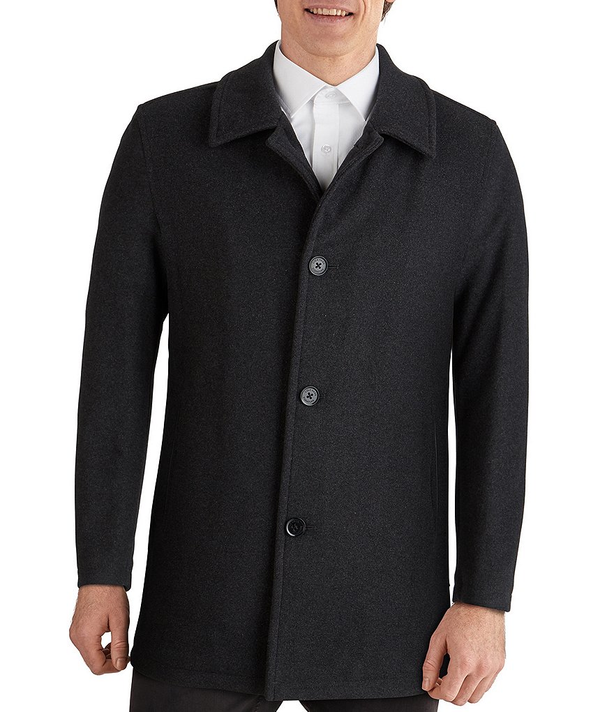 Cole Haan Long-Sleeve Wool-Blend Plush Car Coat