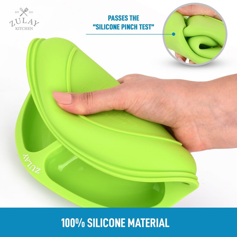 Zulay Kitchen Silicone Divided Baby Plates (3pcs) - Multicolored