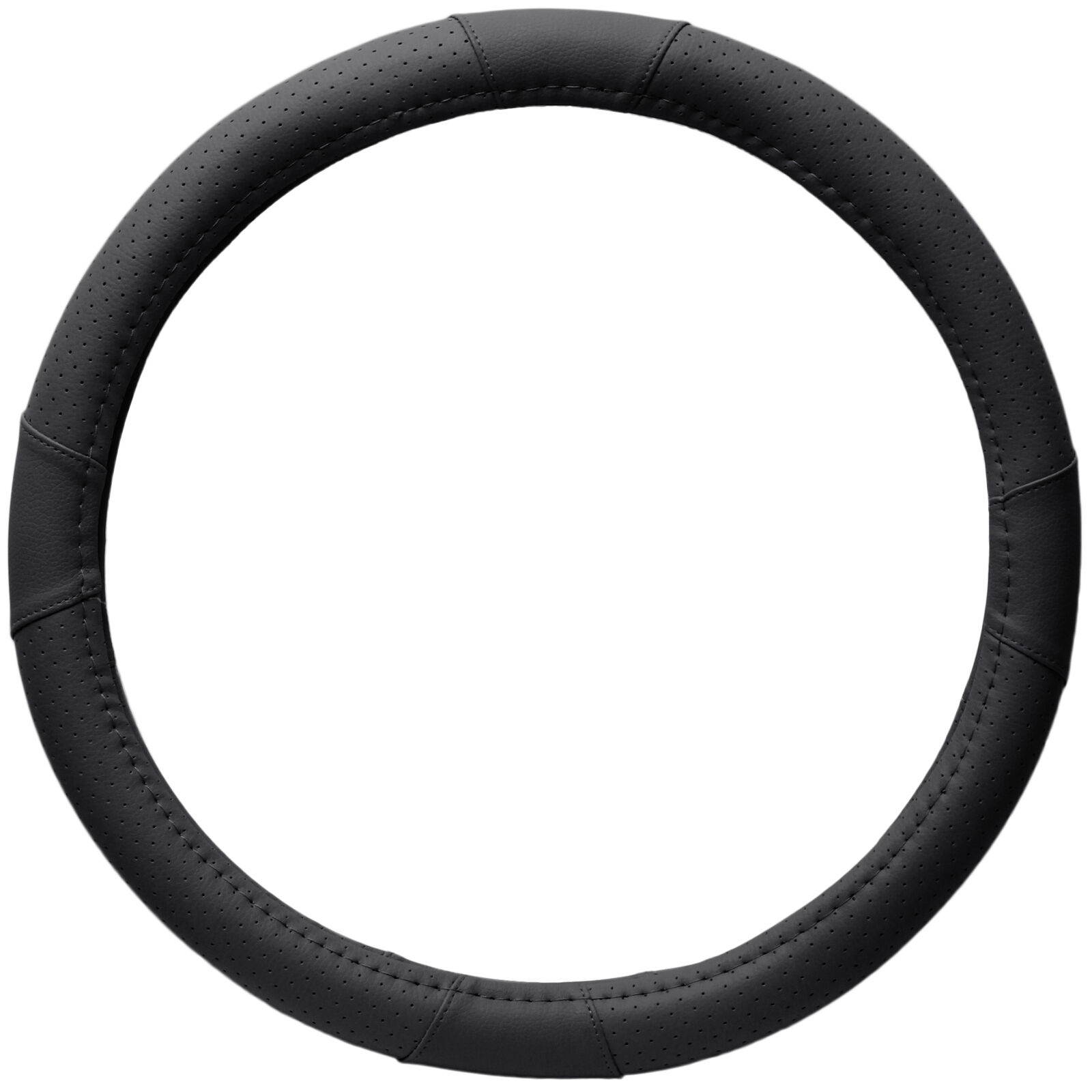 Universal Car Auto Steering Wheel Cover PU Leather for 15 in Truck Van SUV Black