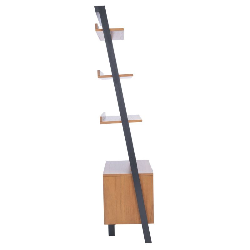 71.96" Lavina 3 Shelves and 1 Door Etagere Natural/Charcoal - Safavieh