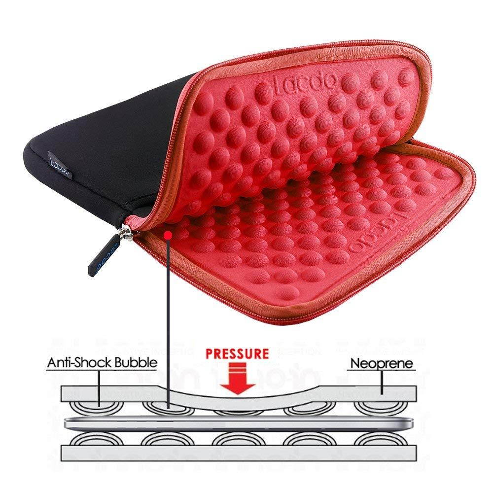 Lacdo Shockproof Tablet Sleeve Case for iPad Pro 10.5 inch | 9.7 inch New iPad | iPad Pro | iPad Air 2 | iPad 4, 3 | Samsung Galaxy Tab 10.1 Inch Protective Bag, fit Apple Smart Keyboard, Red/Black