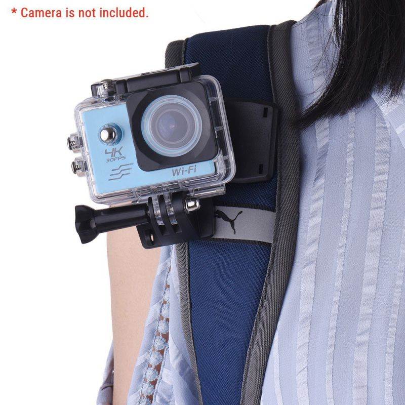 Backpack Strap Cap Clip Mount 360 Degree Rotary Clamp Arm for GoPro Hero 7/6/5/4/3+ for Xiaomi Yi Lite 4K + Action Camera