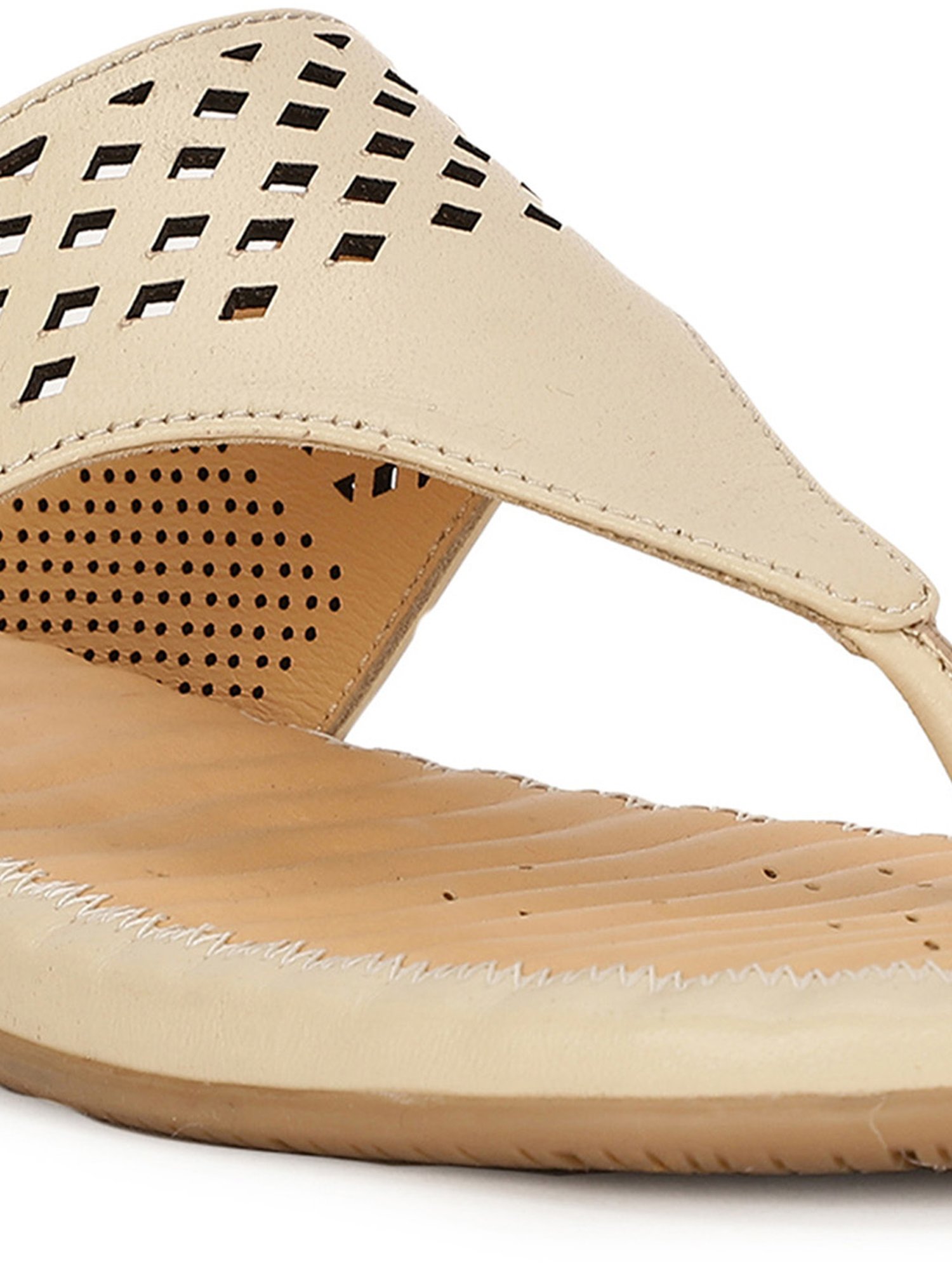 Scholl by Bata Women's Beige Thong Wedges