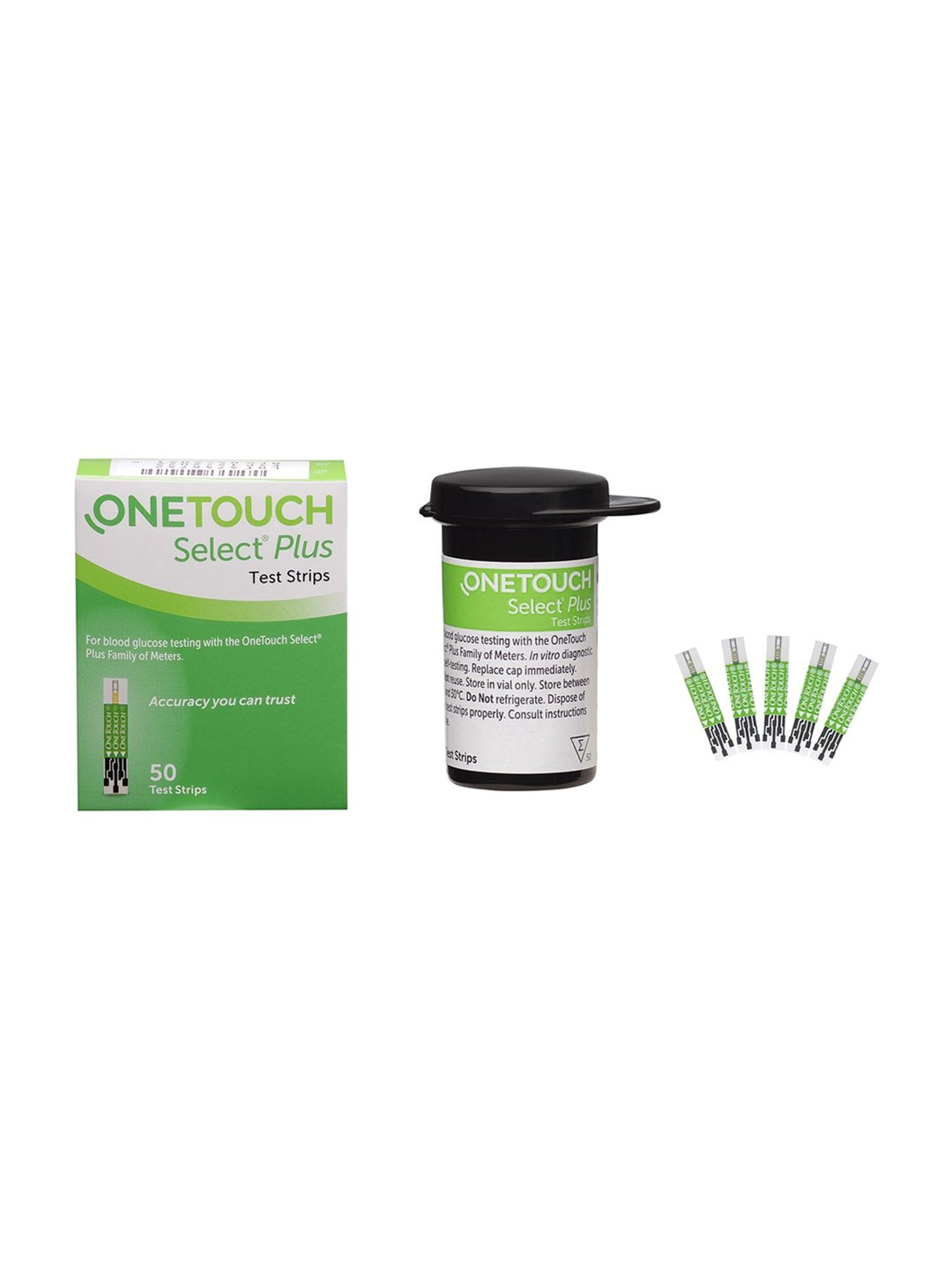 OneTouch Select Plus Test Strips | Pack of 100 Strips with 100 OneTouch UltraSoft Lancets