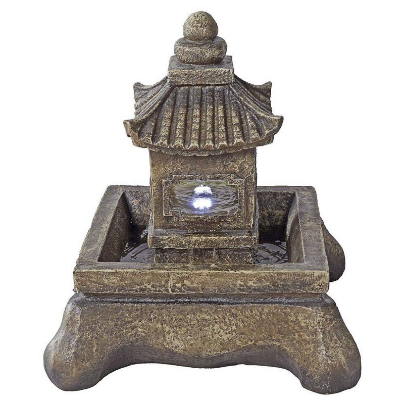 Mokoshi Pagoda Illuminated Garden Fountain - Acorn Hollow