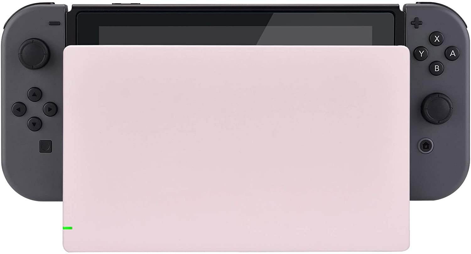 eXtremeRate Sakura Pink Custom Faceplate for Nintendo Switch Charging Dock, Soft Touch Grip DIY Replacement Housing Shell for Nintendo Switch Dock - Dock NOT Included