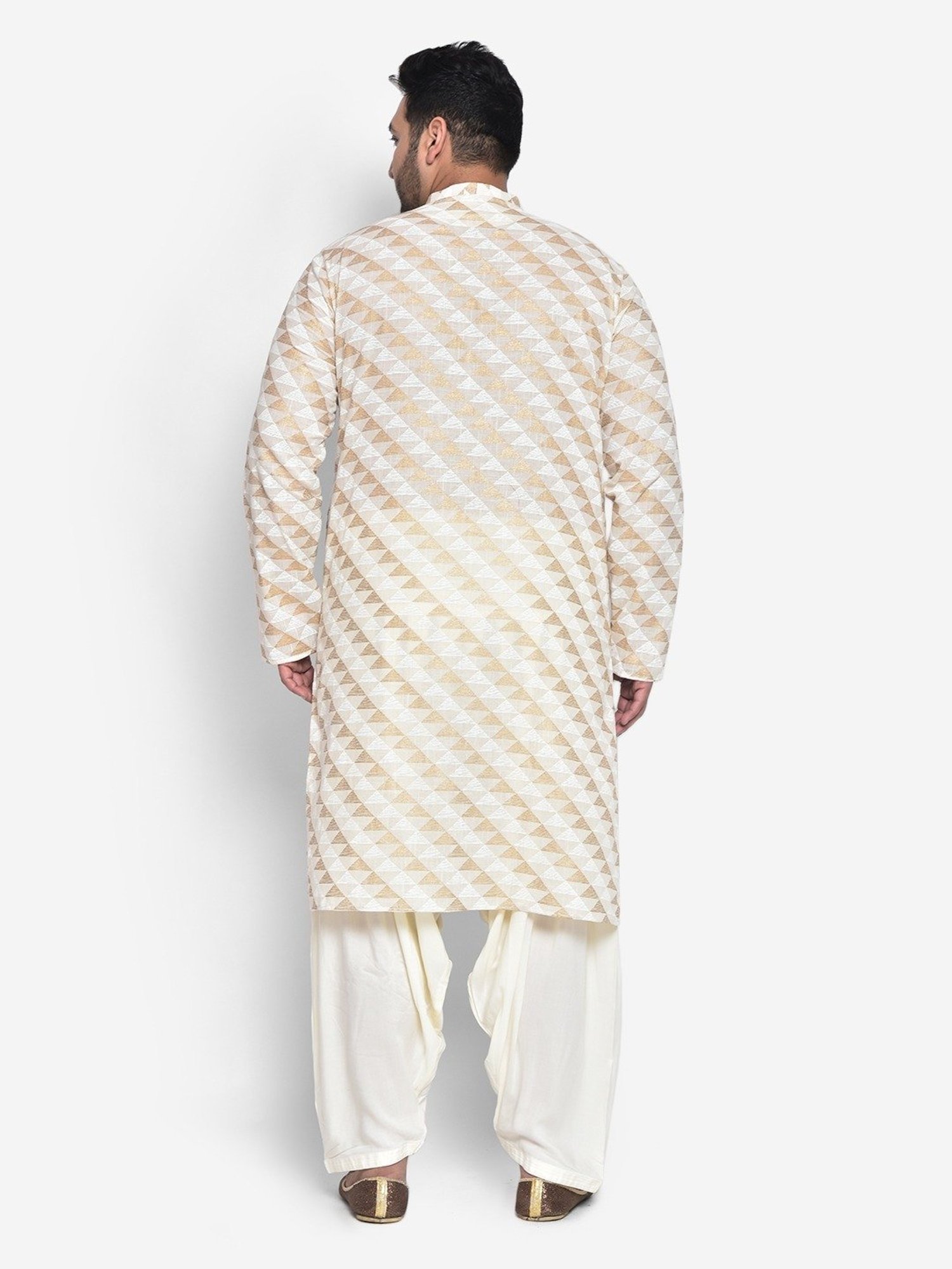 KISAH PLUS Beige Regular Fit Printed Kurta Bottom Set