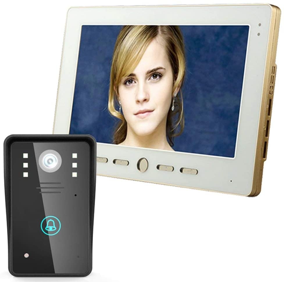 WG 10" Video Door Phone Intercom Doorbell Touch Button Remote Unlock Night Vision Security CCTV Camera Home Surveillance.1 5m 6-core Connection Cable