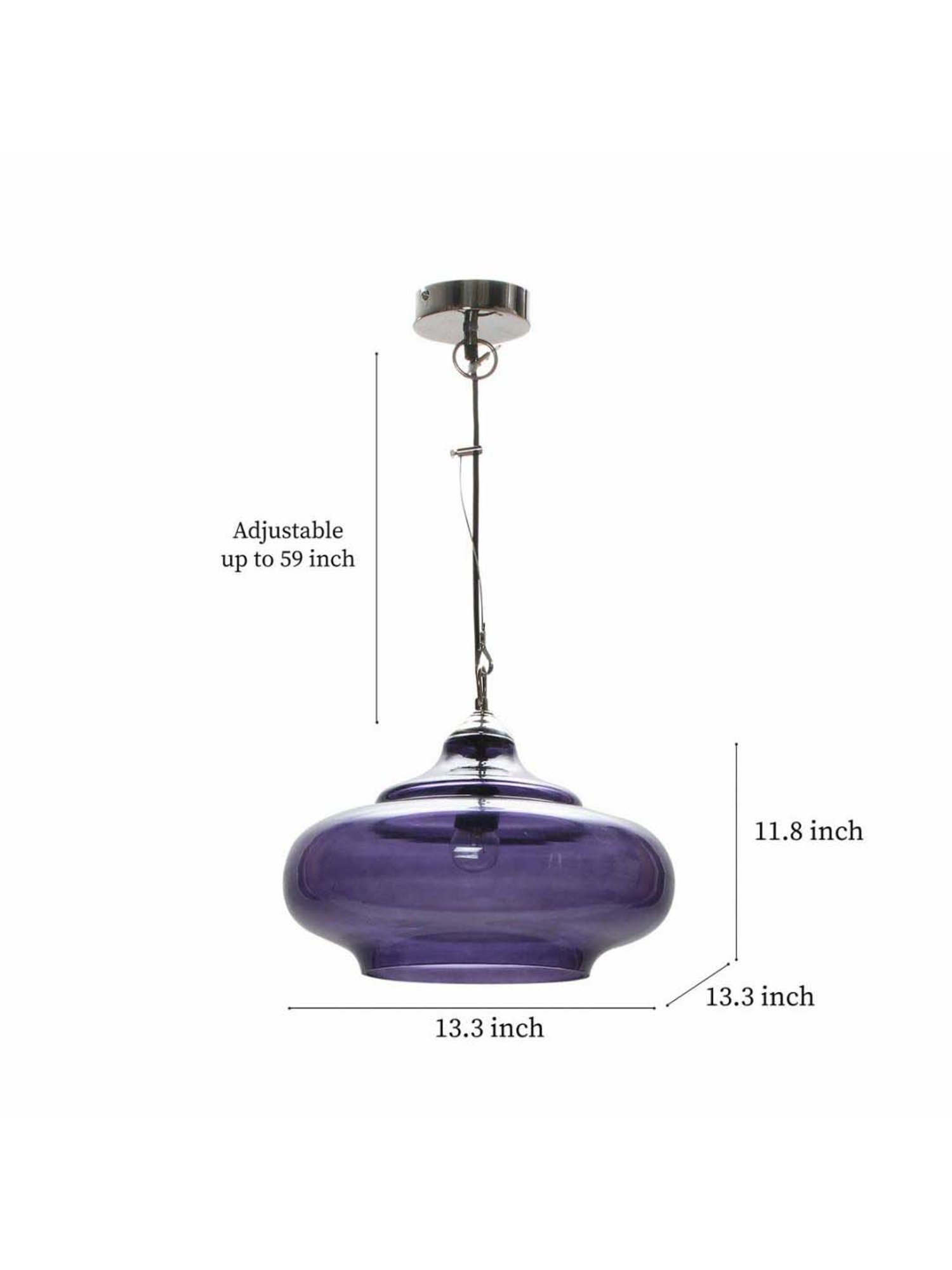Kapoor E Illuminations Euphrasia Purple Pendant Light - Set of 1