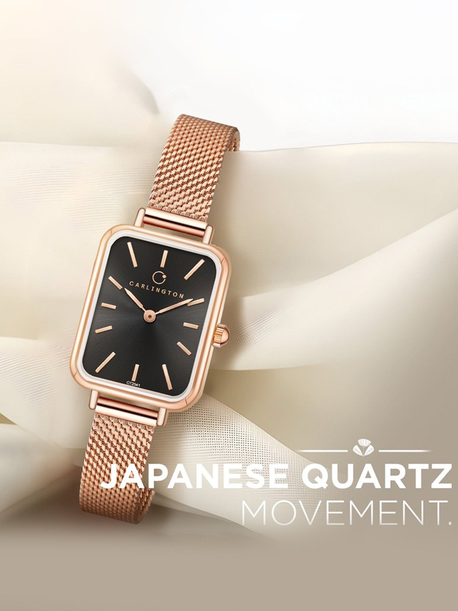 Carlington Iconic 2041 RoseBlack Analog Watch for Women