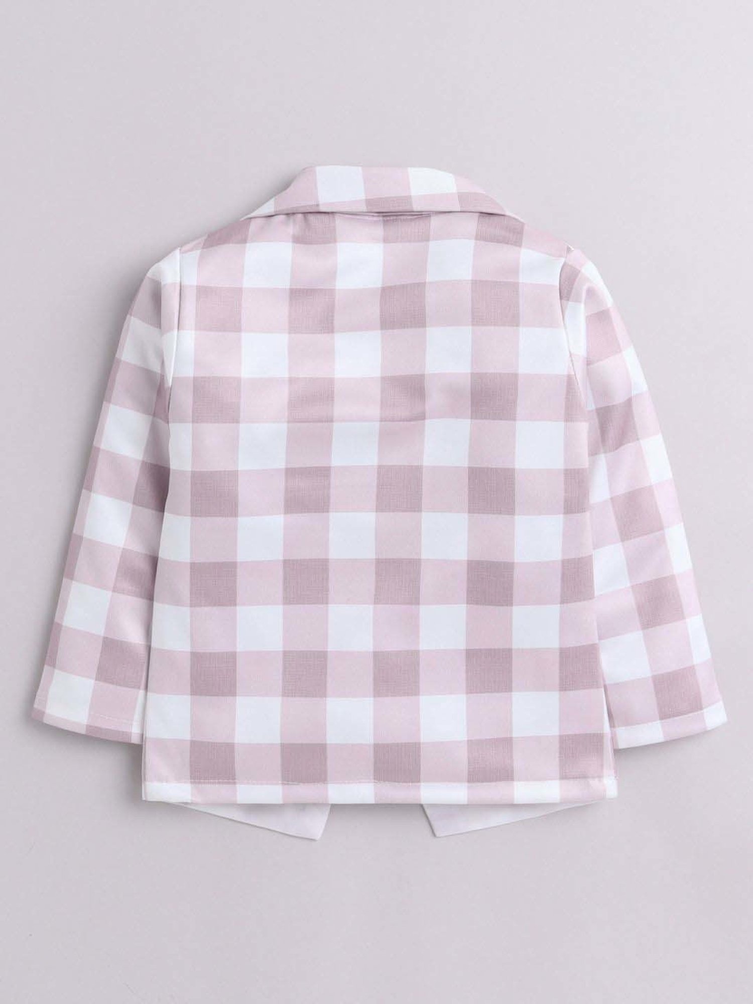 Fourfolds Boys Pink Checks Full Sleeves Clothing Set