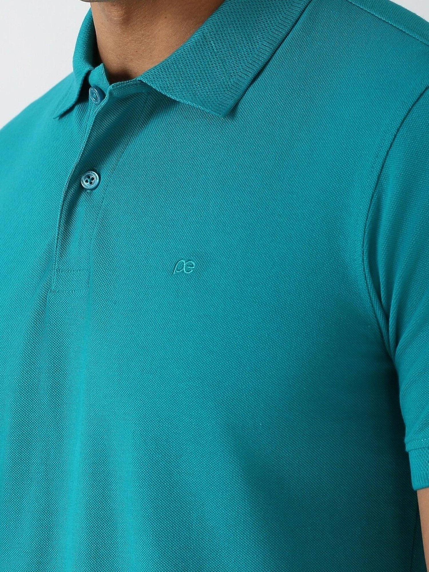 Peter England Blue Regular Fit Polo T-Shirt