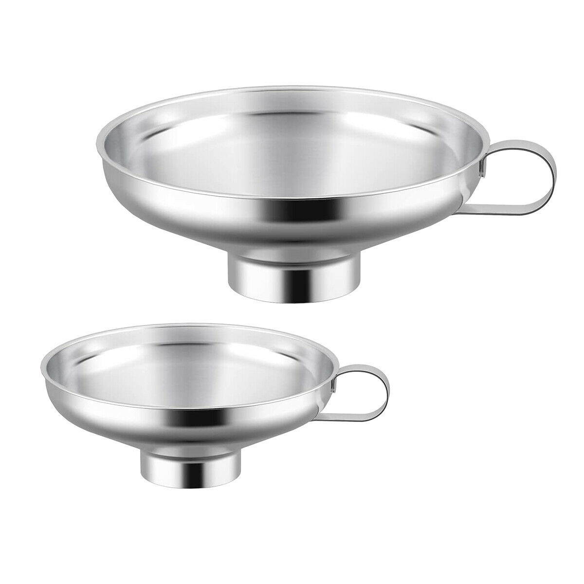 2pcs/set Stainless Steel Kitchen Canning Funnel for Wide and Regular Jars