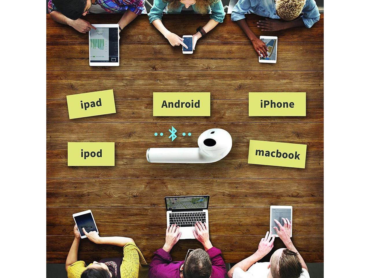 Wireless Earbuds Bluetooth Headphones Stereo Earphone Built-In Mic with Charging Case Cordless Sport Headsets for AirPods iPhone X 8 7 plus 6 6s plus Android Samsung Galaxy