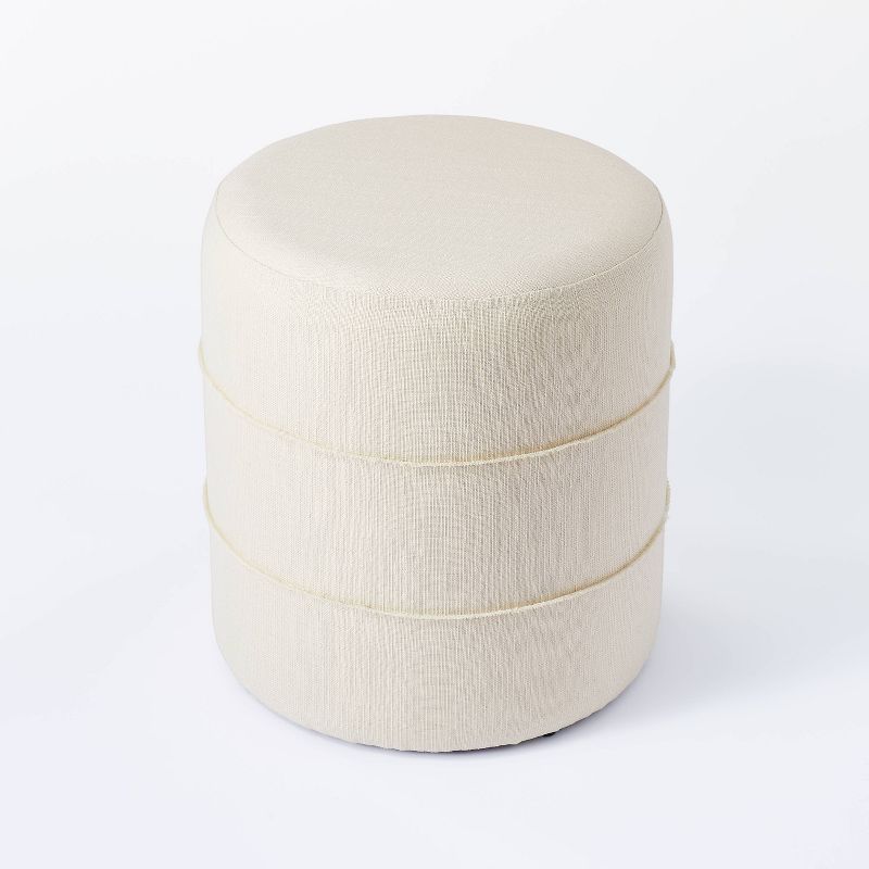 Catalina Mudcloth Round Ottoman Cream - Threshold™ designed with Studio McGee
