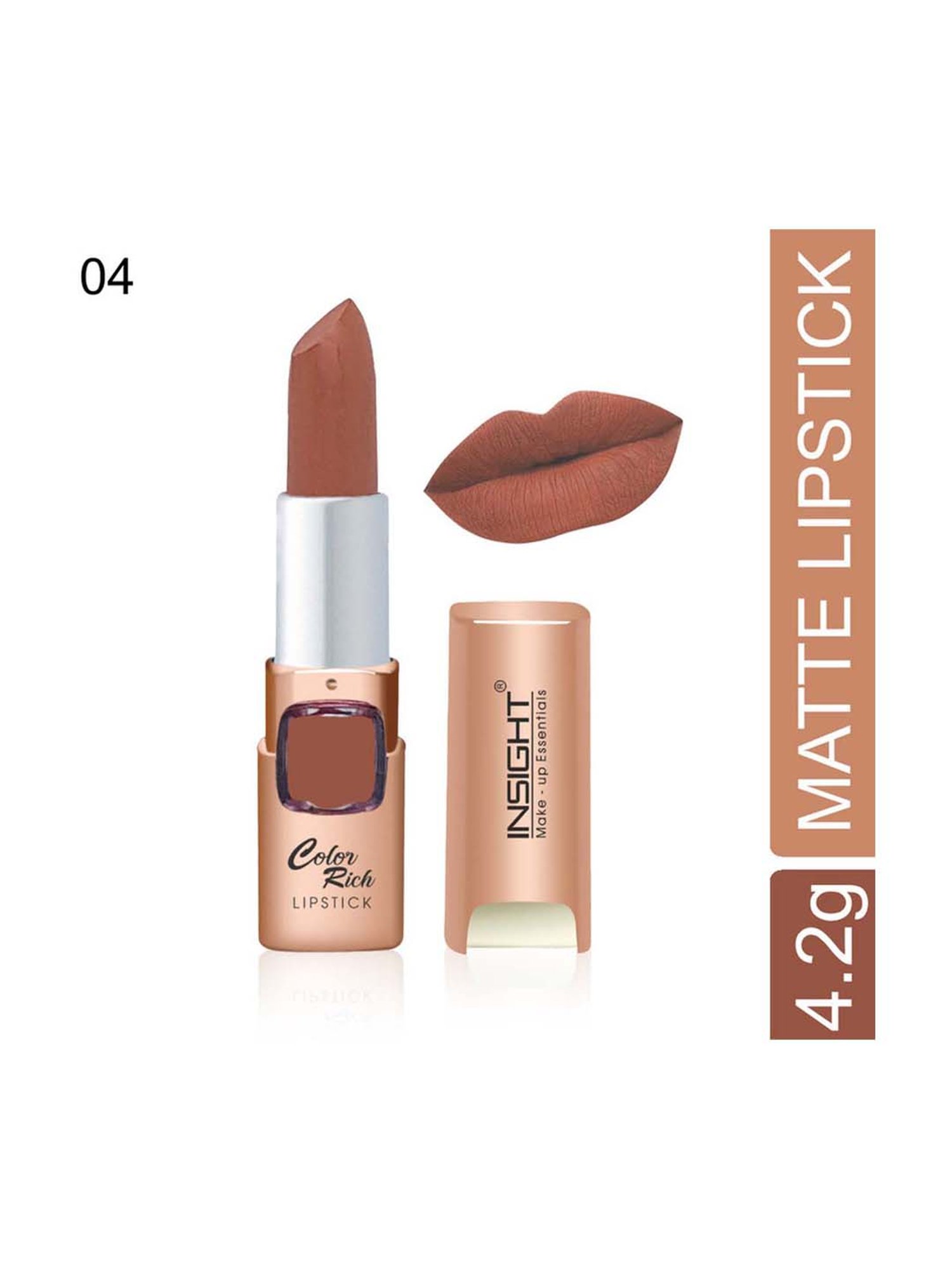 Insight Cosmetics Colour Rich Matte Lipstick Never Nude - 4.2 gm