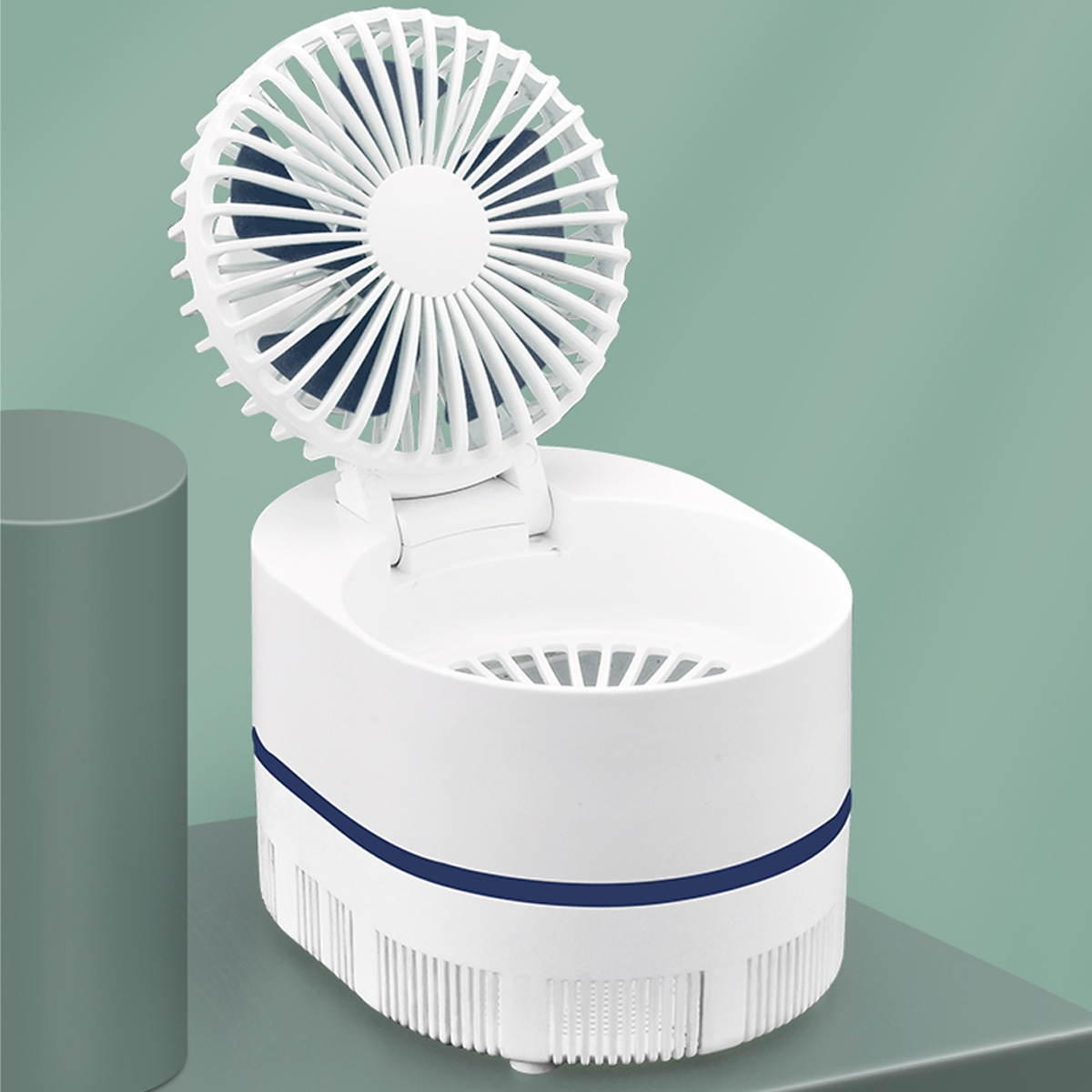 H35844 Mosquito Eradicatio Desktop Fan 3 Gears Wind Speed LED Light Cooling Fans USB Charging Mosquito Killer Fan-Yellow