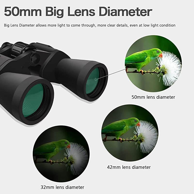 10 x 50 Powerful Binoculars for Adults Durable FullSize Clear Binoculars for Bird Watching Travel Sightseeing Hunting Wildlife Watching Outdoor Sports Games and Concerts