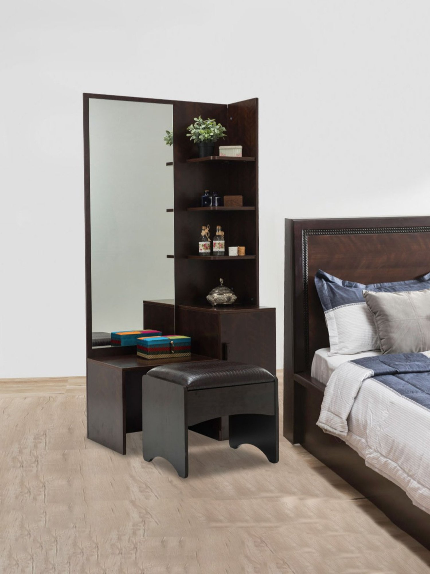 Godrej Interio Aero Valigny Oak Engineered Wood Standerd Dressing Table