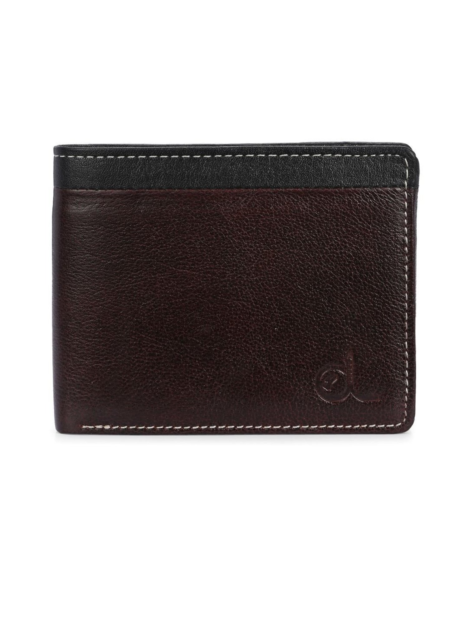 Clog London Brown Leather Small Bi-Fold Wallet for Men