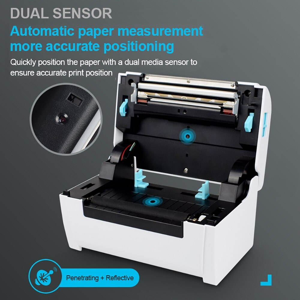 Mini Desktop A6 Waybill Printer Bluetooth Connection for Android IOS Phone and Window Mac PC with Free APP and Driver