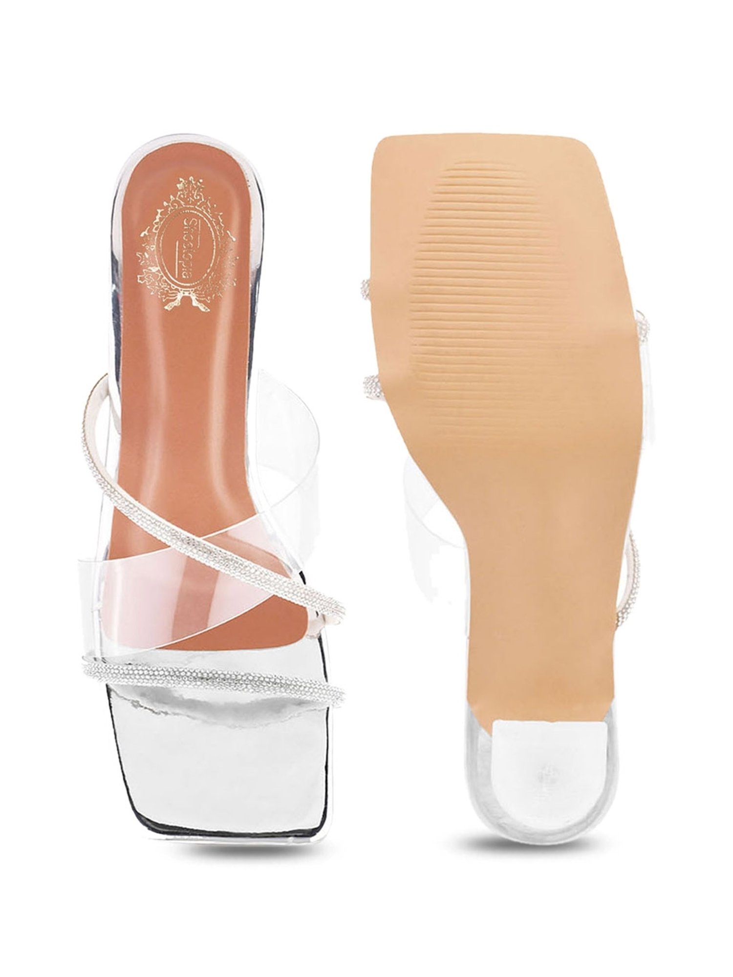 Shoetopia Women's Silver Cross Strap Sandals