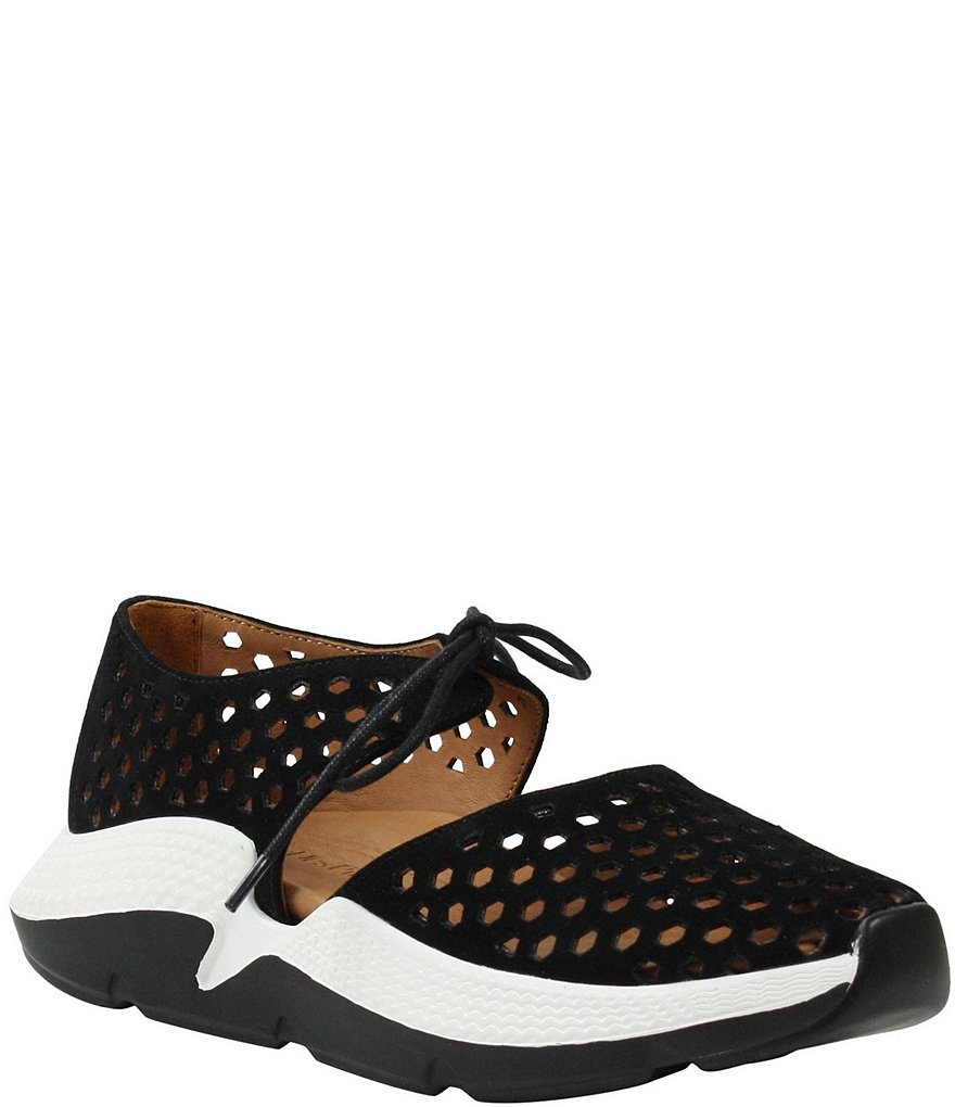 L'Amour Des Pieds Himar Perforated Suede Sneakers