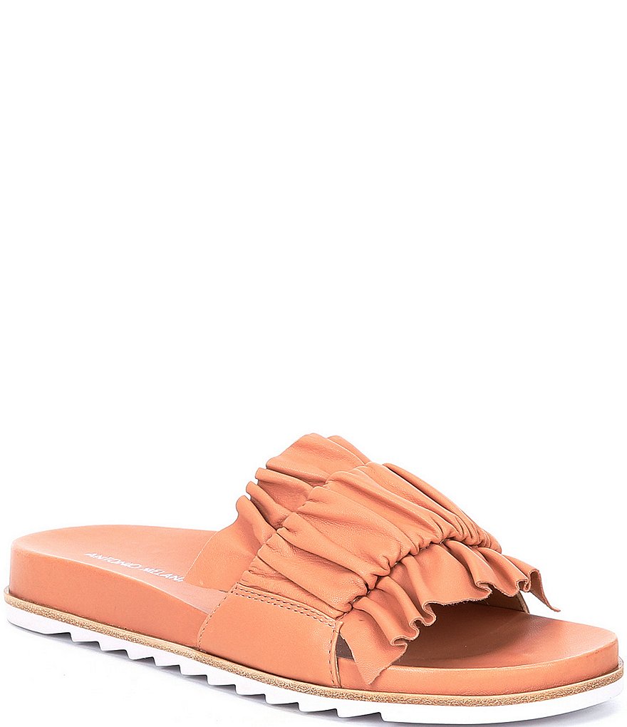 Antonio Melani Perinna Ruffled Leather Sandals