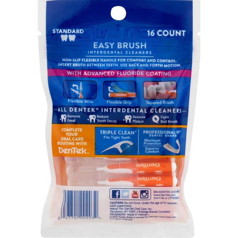 DenTek Easy Brush Interdental Cleaners for Standard Teeth - 16ct
