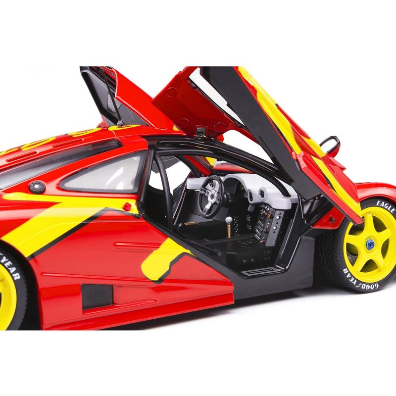 1996 McLaren F1 GTR Short Tail Launch Livery Red with Yellow Graphics 1/18 Diecast Model Car by Solido