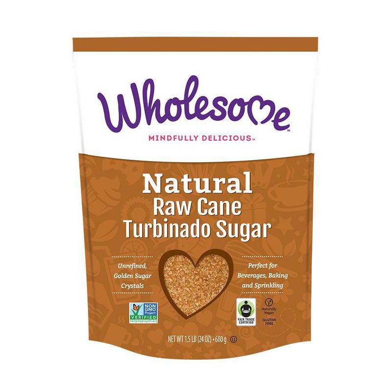 Wholesome Natural Raw Cane Turbinado Sugar - 1.5lbs