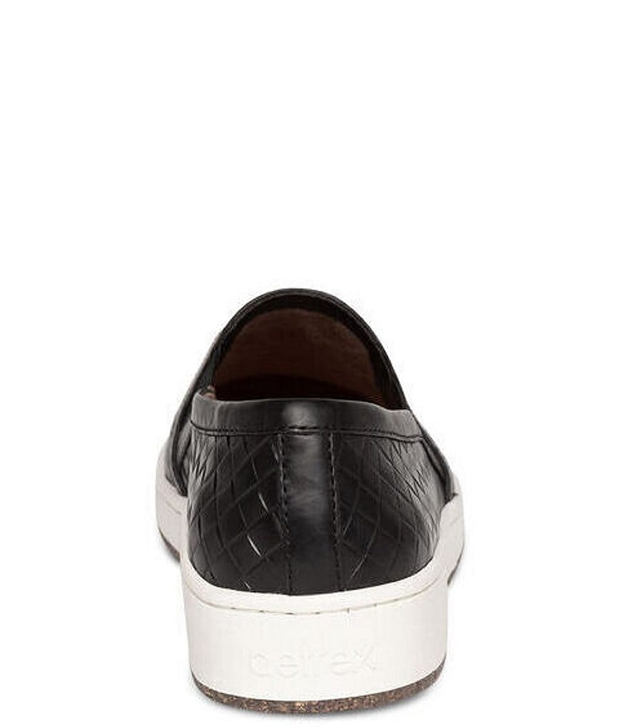Aetrex Kenzie Woven Embossed Leather Slip-Ons