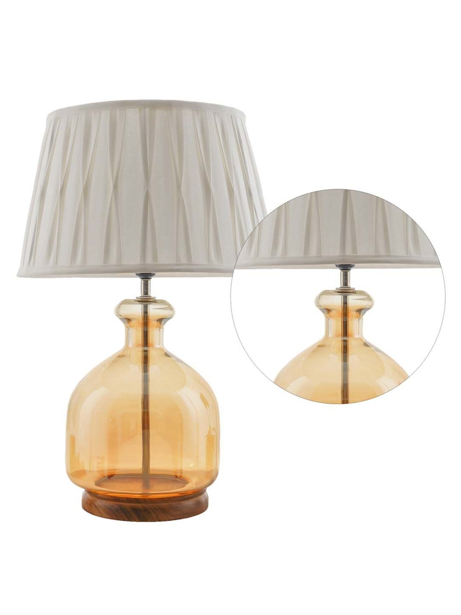 Kapoor E Illuminations 'Alper' Grey & Amber Glass Table Lamp - Set of 1