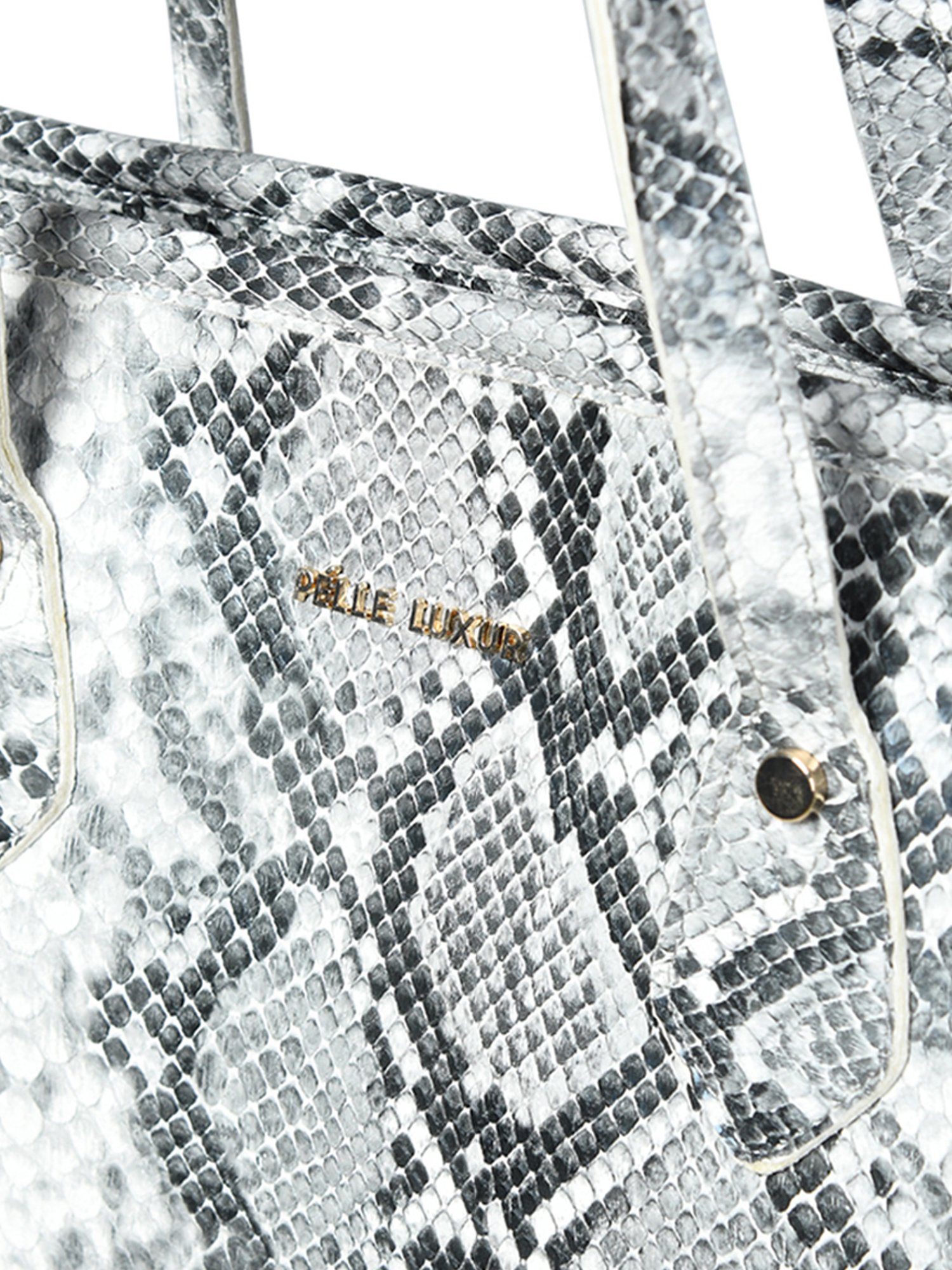 PELLE LUXUR Grey Animal Effect Large Handheld Handbag
