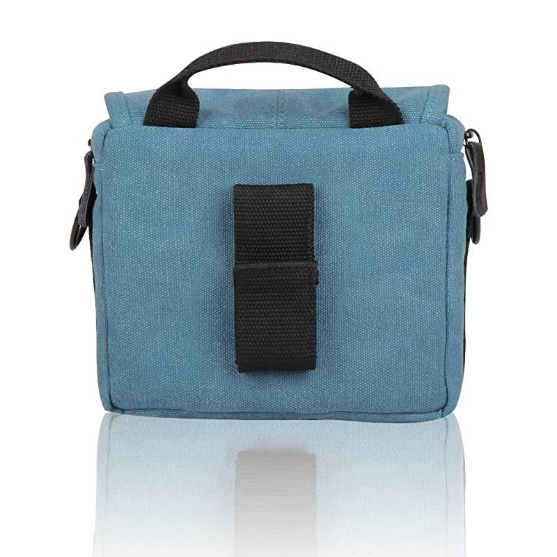 Mirrorless Camera Shoulder Bag Small Messenger Case Compact Waist Bag Waterproof Compatible for Canon EOS M10 M6 M2 Mrak M50 M100 Nikon P600 D5100 D5300 Sony RX10M3 Olympus E-M10 (Baby Blue)
