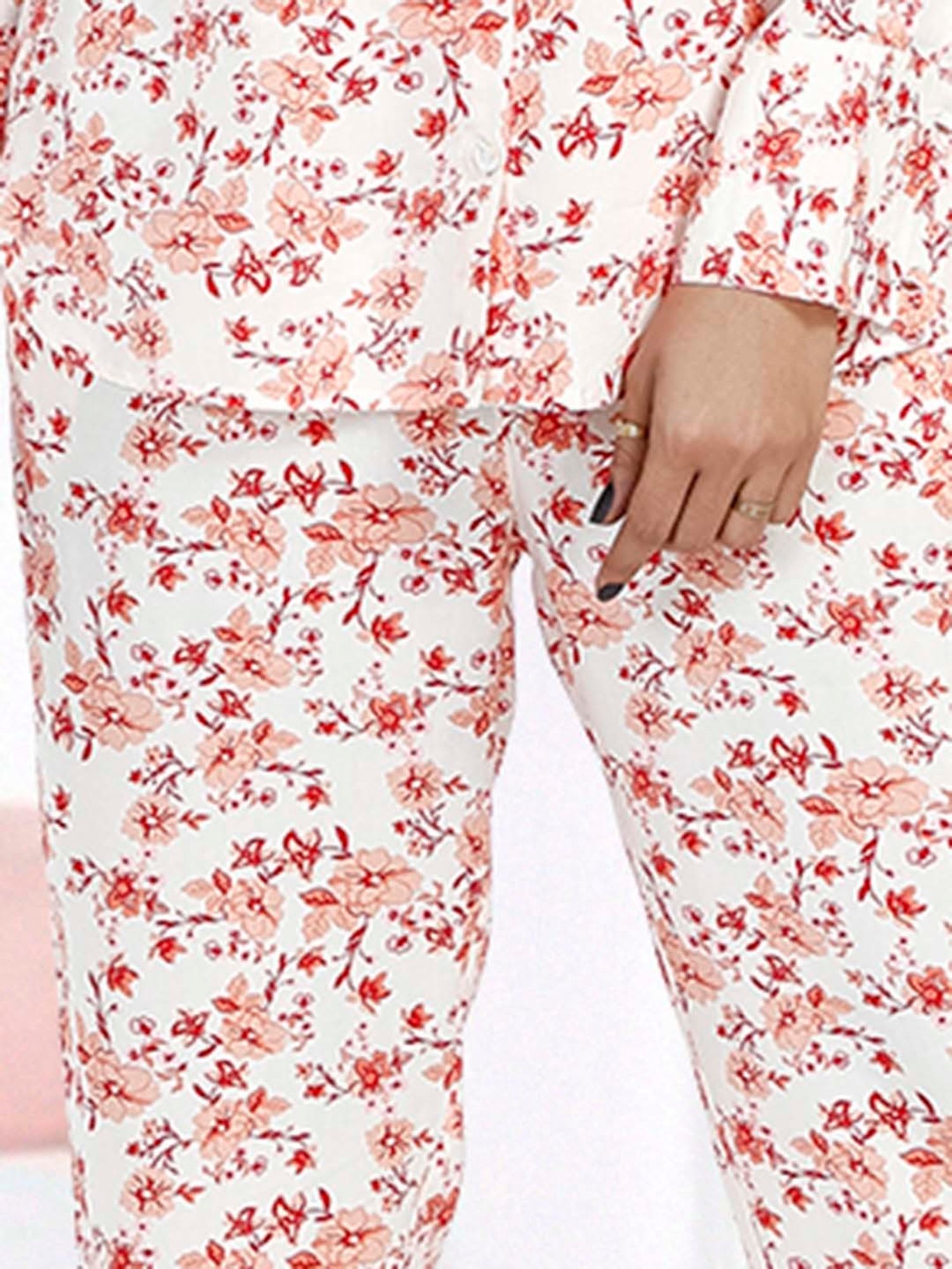 Nino Bambino White & Peach Printed Shirt With Pants