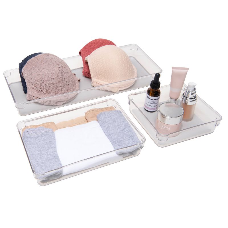 Simplify 3pk Multipurpose Drawer Organizers Clear