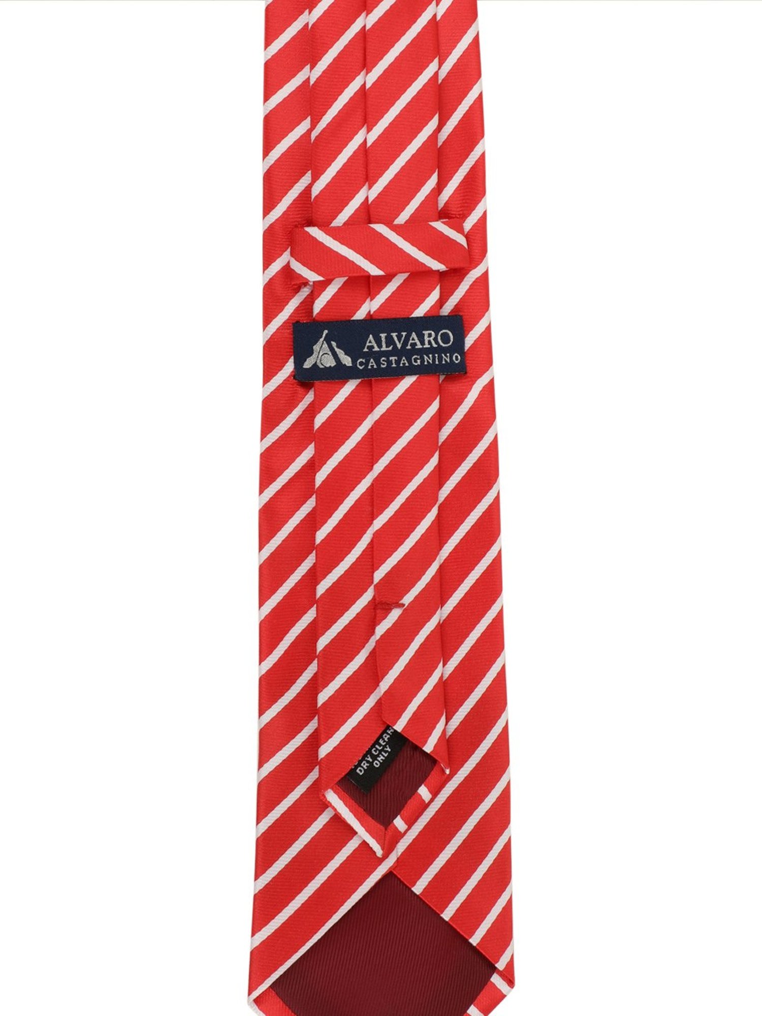 Alvaro Castagnino Striped Red & White Necktie