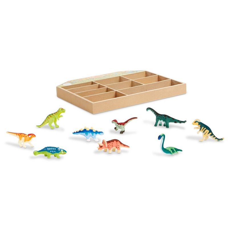 Melissa & Doug Dinosaur Party Play Set - 9 Collectible Miniature Dinosaurs in a Case
